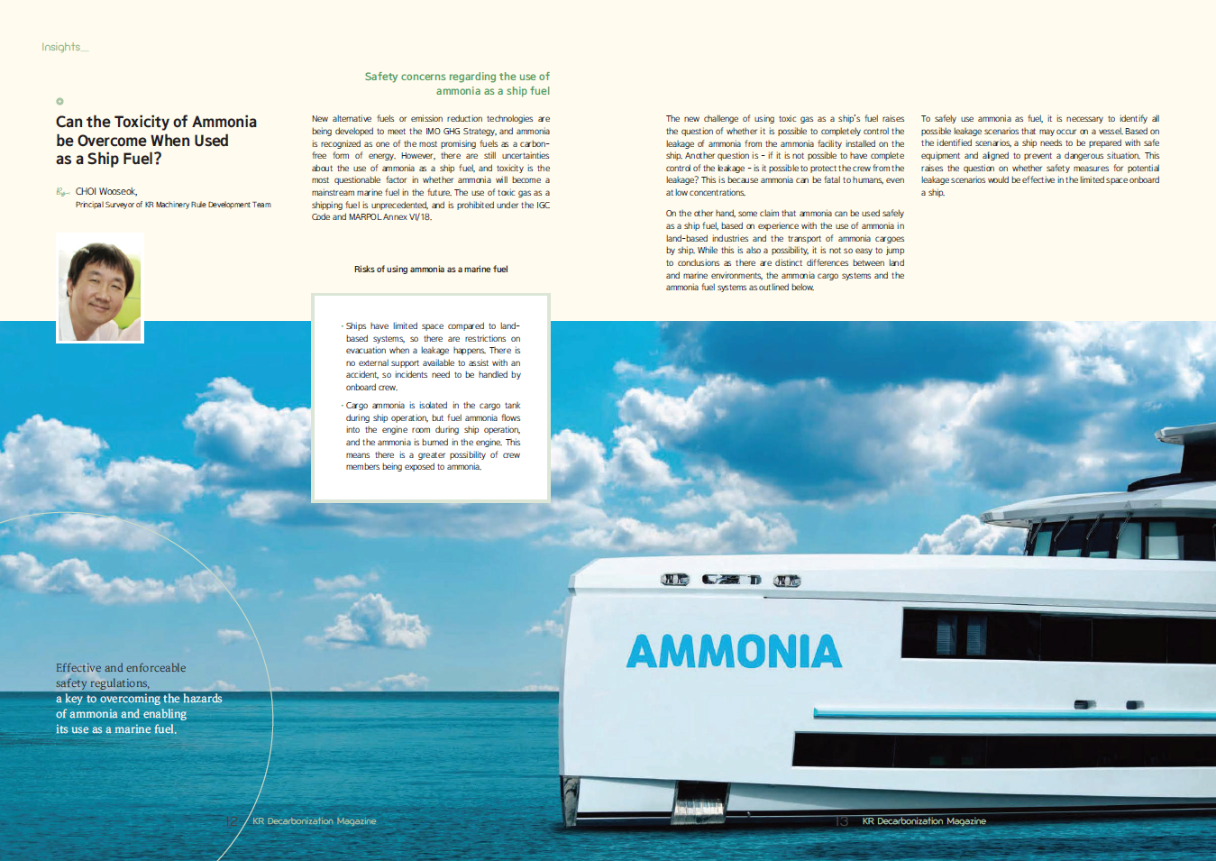Can the Toxicity of Ammonia be Overcome When Used as a Ship Fuel?